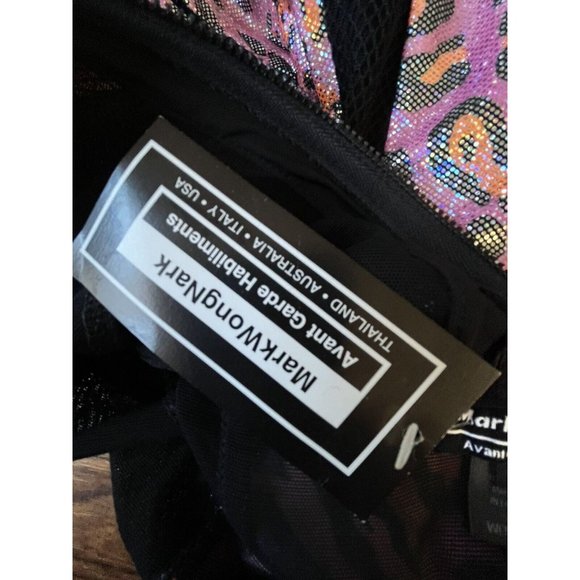 Mark Wong Nark $2000 NWT Dress Bodycon Lingerie Inspired Pink Sparkle Leopard S - Picture 9 of 11